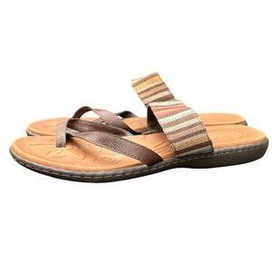 BOC Brown/ Multi Color Striped Sandals Womens size 11